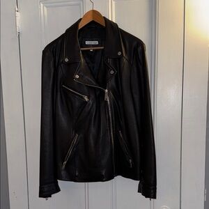 Calvin Klein Women's Sleek Black Leather Jacket